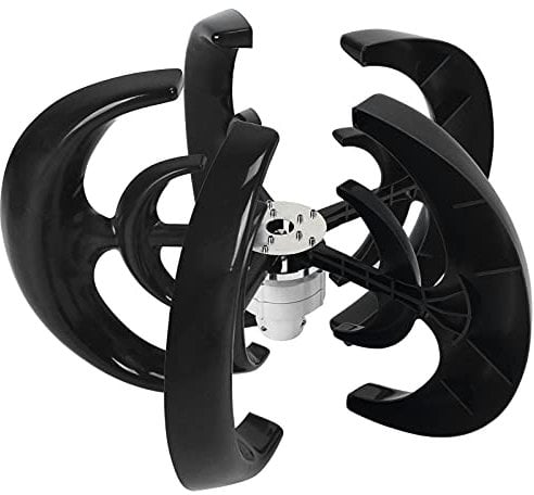 Windturbinen-Generator 1200W 5 Blätter Windturbinenmotor mit Laderegler Windturbinen-Generator-Kit für Boot Marine Garden Monitoring Schwarz(12v)