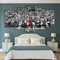YUANJUN Wanddekoration Design Wandbild 5 Teilig Premium Poster Stilvolles Set Mit Passenden Bilder Als Wohnzimmer Deko Bilderrahmen Leinwandbild Chicago Michael Jordan 23, 150x80cm - Mit Rahmen