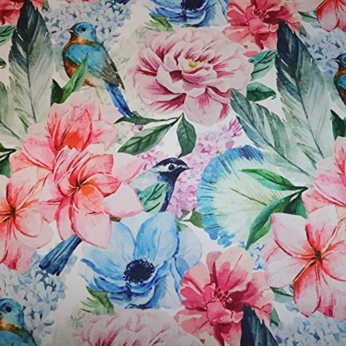 HEKO PANELS Stoff Oxford Wasserdichte Meterware CanvasPolyester Stoff Zum Nähen Nähstoffe Möbelstoffe Dekostoffe Handwerken Wasserabweisend Blickdicht Blumen Bunt 100 x 160 cm