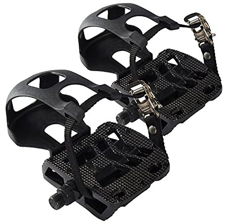 windyday Vélo Pédale avec Cale-Pied Et Sangle Pédales Vélo Route Cale Pied Velo pour Vélos D'intérieur, Vélos en Rotation Et Vélos D'extérieur
