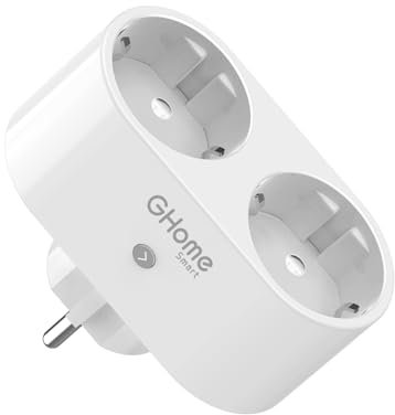 GHome Smart Enchufe Inteligente,Enchufe Wi-Fi 2 in 1 con Monitoreo Energético,Temporizador Enchufe Compatible con Alexa y Google Home,APP Control 3680W 16A