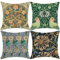 HOSTECCO William Morris Kissenbezüge 45x45cm 4er Set Geißblatt Rose Kranz Muster Blumen Kissenbezüge Quadratisch Dekorative Kissenbezüge für Sofa Couch