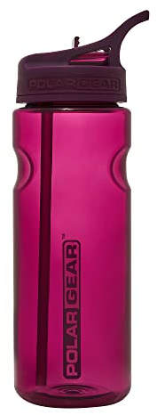 Polar Gear 650ml Aqua Grip Water Bottle with Straw - Drinking Bottle, Grape