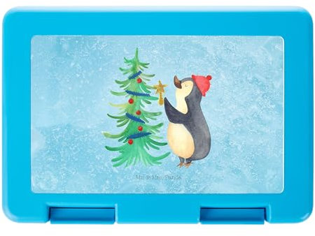 Mr. & Mrs. Panda Aufbewahrungsbox Pinguin Weihnachtsbaum - Geschenk, Weihnachten, Brotdose, Snackbox, Bento Box, Brotbüchse, Brotbox, Winter