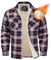 MAGCOMSEN Veste d'hiver pour homme - Doublée - Veste thermique à carreaux - Chemise de loisirs avec plusieurs poches - En coton - Chaude, rouge/blanc, XXL