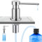 CECIPA Dispensador Jabon Cocina Bajo Encimera, Dispensador de Detergente para Fregadero con Botella de 300 ML y Manguera de 1,2 m, Dosificador de Jabón de Cobre, Relleno Superior, Cromo
