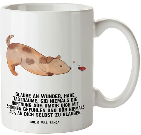Mr. & Mrs. Panda XL Tasse Hund Marienkäfer - Geschenk, Hunde, Mischling, Groß, XL Becher, Hunderasse, Hundemotiv, Große Tasse, Sprüche,