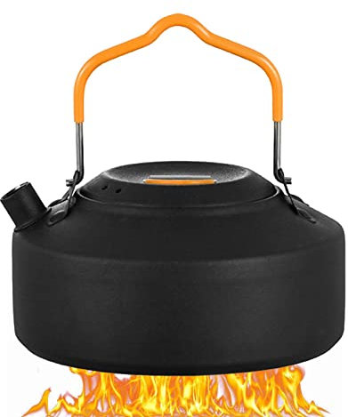 Outdoor Camping Kettle for Boiling Water 1L Stainless Steel Tea Kettle Portable Teapot Coffee Pot Lightweight for Outdoor Cooking Backpacking Picnic Fishing