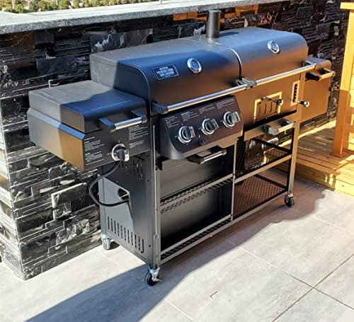 BBQ Grill Holzkohle/Gasgrill temperaturkontrolliert Backofen 10-20 Haushalt Klappofen (Medium)