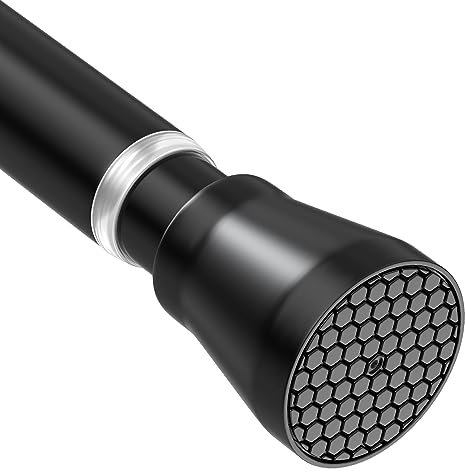 AIZESI Duschvorhangstange Verstellbare Gardinenstangen 85-150cm Rutschfest Duschstange Ohne Bohren Duschstangen Spannung Vorhangstange Gardinenstangen Badezimmer, Schwarz