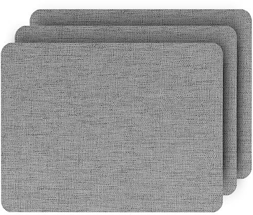 Selbstklebender Stoffe-Reparaturaufkleber Mittelgrau - Leinenstoff Reparatur Patch 20x28cm(3er), Stoff Flicken Selbstklebend, Selbstklebende Stoffe für Möbel, Leinen-Kissen, Autositze, Kopfteile