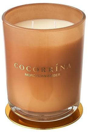 Cocorrína Candle Duftkerze im Glas - Marokkanischer Bernstein, Brenndauer bis zu 46 Stunden mit 2 Dochten, Natürliche Soja-Kerze, Weihnachten Geschenk Kerze, 420g