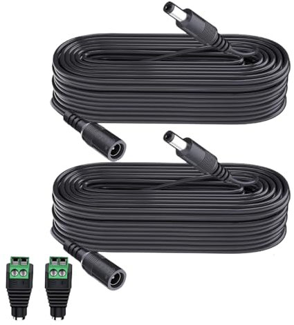 Lonnky 10 Meter Power Extension With LED Strip Connectors, Compatible With Govee LED Strip Lights (KSIPZE, Grovee), Surveillance Camera (TP-Link TAPO, Reolink), TV Box (Nokia 8010) - 2-Pack