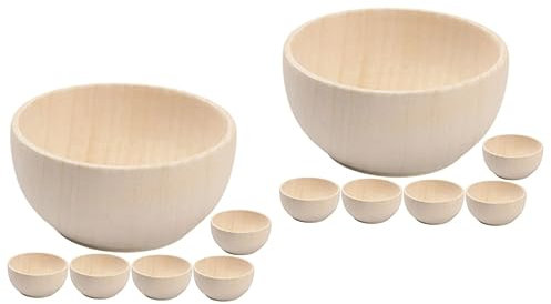 COHEALI 10 Pièces Bol En Bois Bols En Bois Non Finis Mini Bols En Bois Bols De Noix Bols En Bois Pour La Fabrication De Bougies Bols De Tri Des Couleurs Tasse En Bois Enfant Ménage De Bébé