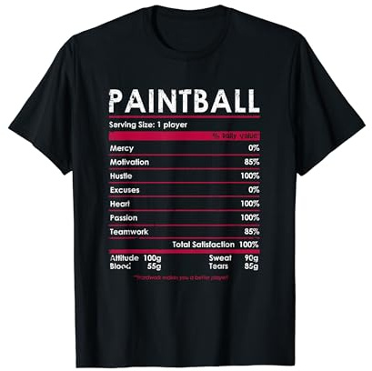 Lustige Paintball Nährwertangaben Paint Ball Spieler Sport T-Shirt