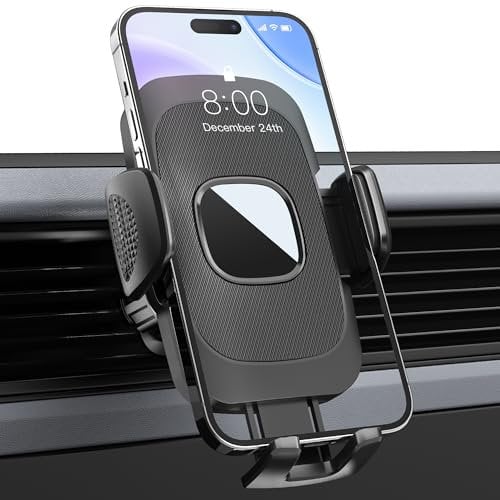 Estralia Soporte Movil Coche, Soporte Auto Móvil con Ventilación Aire, Porta Movil Coche Rotación 360 °, Gancho Ultra Estable Mejorado, para iPhone, Samsung, Teléfonos Móviles de 4.0'' a 7.0''