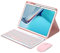 Tastatur Hülle für Huawei Matepad 11.5 2023, 7-Farbige Hintergrundbeleuchtung, Abnehmbare Tastatur, Dünnes Leder-Folio-Cover Mit Bluetooth-Maus,Rosa