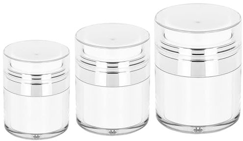 3Pcs Aufblasbarer Pumpbehälter, 15ml+30ml+50ml Creme-Pumpspender, leerer Cremetiegel, Vakuumflasche, Luftpumpenbehälter, tragbarer Kosmetikbehälter für unterwegs
