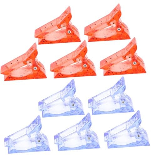 minkissy 12pcs Nail Clip Extension Clamp Chip Bag Clips Nail Building Clips Clamps Heavy Duty Acrylic Nail Tips Clips Nail Extension Clip Nail Binder Clips Nails Gel Plastic Crystal Extend