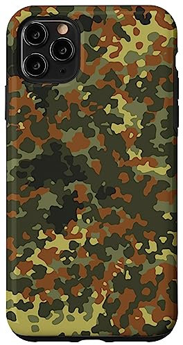 Hülle für iPhone 11 Pro Max Flecktarn Germany Camo Camouflage Deutsches Muster Grün Braun