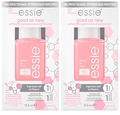 Essie Good As New Nagellack Perfektionierer mit Ceramid-Effekt halbmatt Farbe Hellrosa – 2 Stück