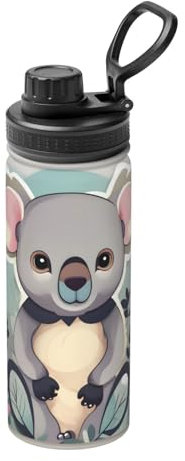 HJLUUFT Lovely Koala - Borraccia termica sportiva in acciaio INOX 304, con isolamento a doppio strato, ideale per sport all'aria aperta, 510 ml