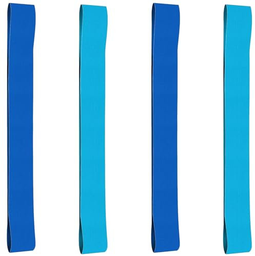 LFCFBH 4 Pack Widen Beach Towel Bands for Sun Loungers, Elastic, Windproof (2 Pack Blue+2 Pack Lightblue)