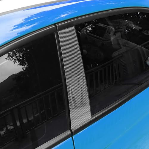 KUNGKIC Per Fiat 500 2008 – 2023 Abarth 595 2012 – 2023 Auto B Colonna Copertura Auto Finestra Adesivo Decorativo Finestra A B Colonna Adesivi Accessori 6 Pezzi (modello in fibra di carbonio)