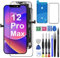 Paisrulim for iPhone 12 Pro Max Screen Replacement,Full HD LCD Display 3D Touch Digitizer Assembly with iPhone 12 Pro Max 6.7 inch (Model :A2342, A2410, A2411, A2412) Compatible with Repair Tools