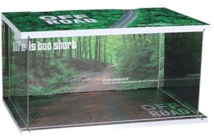 Milageto 1/32 Parkplatz-Vitrine-Modell, Sammlerstücke mit Autogaragen-Simulation, Mini-Auto-Aufbewahrungsbox, Diorama-Autovitrine für den Schrank, Wald