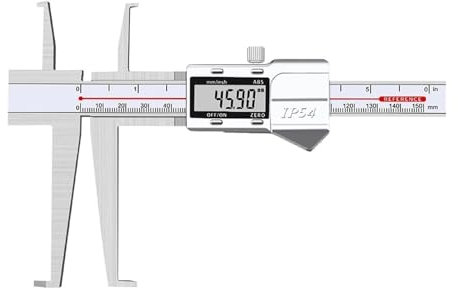 ONGVXR Calibrador de acero Inoxidable con Doble Ranura Interior, Pinza con Pantalla Digital, Herramientas de medición no estándar(9-200mm)