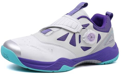 ZHENSI Scarpe da Badminton Scarpe da Tennis Leggere da Uomo E da Donna Scarpe da Tennis da Tennis da Tavolo Pickleball,Viola,45 EU