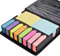 2000pcs Sticky Memo Notes Holder with Index Tab Flags in Leather Like Case, Colourful Removable Adhesive Memo Pads for Office, Home & School Use (Package May Vary)
