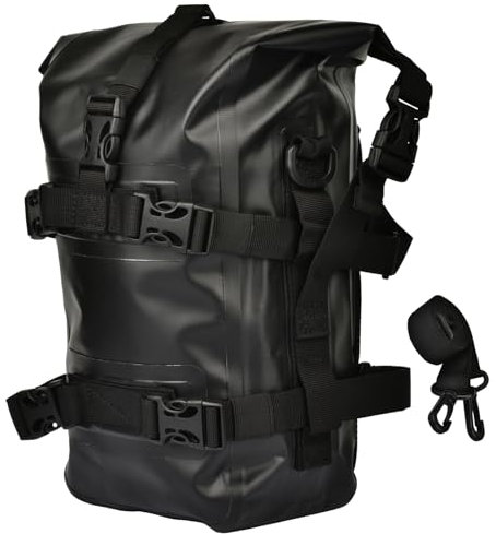 Tiandirenhe Borsa da Moto, Borsa da Sella Multifunzionale, Borsa Laterale Impermeabile da 8L, Utilizzabile come Borsa a Tracolla o Crossbody (Nero)