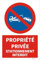 Acuxiaza 2 Pièces Panneau Propriété Privée Stationnement Interdit 20 x 30 cm Aluminium Réfléchissant Panneau Interdiction de Stationner Panneau Parking Privé, Imperméable, Avec Trous Percés