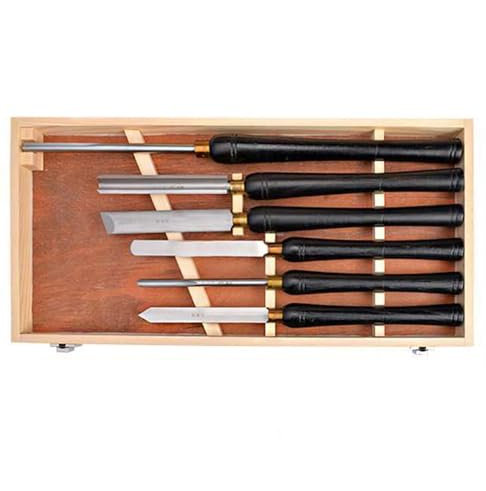 Holzmeißel, 6PCS Professionelle Holz Drehmaschine Meißel Set Drehmaschine HSS Carving Set Mit 1 Fase, 1 Halb Runde, 1 dreieck 3 Runde Kopf Carving Werkzeuge