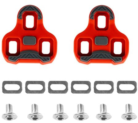 YYunying Fahrrad-Cleats kompatibel mit Look Keo Fahrradpedalen 3-Loch-Grip Blade 2 Max Carbon Classic Cleat Fahrrad-Cleats Schuhplatten-Set für Rennradfahren, Radrennen,Rot (9 Float)
