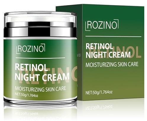 Retinol Nachtcreme - Retinol Gesichtspflege für Gesicht, Hals & Dekolleté, straffende Anti-Faltencreme, Anti-Aging-Gesichtscreme, Hautpflege-Gesichtscreme, Tag und Nacht für Frauen und Männer
