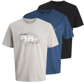 JACK & JONES Herren Jcogrid Branding Tee Ss Crew Neck 3pk Mp Jcogrid Branding Tee Ss Crew Neck 3Pk Mp (1er Pack)