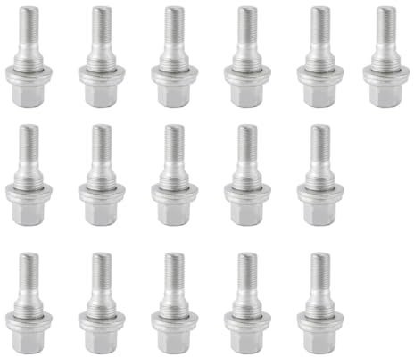 Gorise 16 écrous de roue M12 x 1,25 avec rondelle plate et goujons hexagonaux