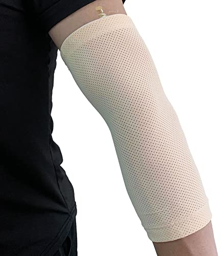 Arm PICC Line Ärmelschutz, Ellenbogen, atmungsaktiv, Gipsabdeckung, Zubehör für Armumfang, Camel, Größe XL