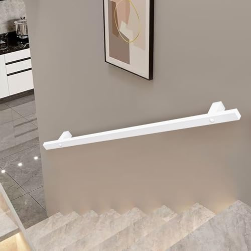 LBLFEBD Metall Treppenhandläufe Geländer Weiß Indoor Anti-Rutsch-Handläufe Dachboden Treppendekoration Korridor Stützstangen Wandhandlauf mit Installationsset