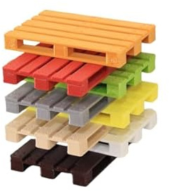 5 Europaletten Spur 0 1:43,5 – 9 Varianten & Echtholz – Handgefertigt im Elsass – Detail-Pack – Prestige Modellbau (Blau)