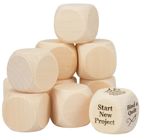 BENECREAT 40 Dadi In Legno Grezzo da 3x3x3 cm, Piccoli Dadi a 6 Facce con Angoli Arrotondati per Dipingere, Disegnare, Impilare, Colorare e Giocare