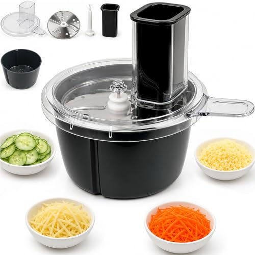 Gemüseschneider Kompatibel mit Thermomix TM5 TM6, Spiralschneider & Gemüsereibe, Küchenreibe, Edelstahl und ABS, für Verschiedene Gemüsesorten