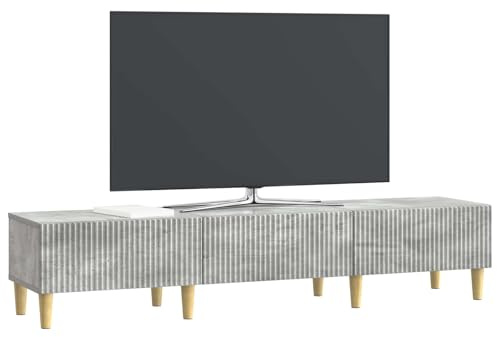 vidaXL TV-Schränk Betongrau 147 x 34,5 x 30 cm Holzwerkstoff, Wohnzimmer, moderner rechteckiger Medienspeicher, viel Platz, Unterhaltungszentrum, Möbel für Multimedia, Display-Einheit