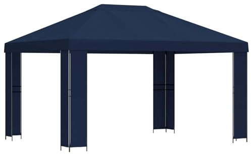 vidaXL Pavillon 4 x 3 m Blau Polyester und Stahl 190, Garten und Terrasse, industrielle Designkonzepte für Urbane Räume mit nachhaltigen Materialien, anpassbare Lösungen im modernen Stil