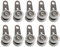 BQLZR - Lot de 10 roulettes pour baies vitrées ou portes coulissantes - en métal et en plastique - 4,5 x 1,9 cm