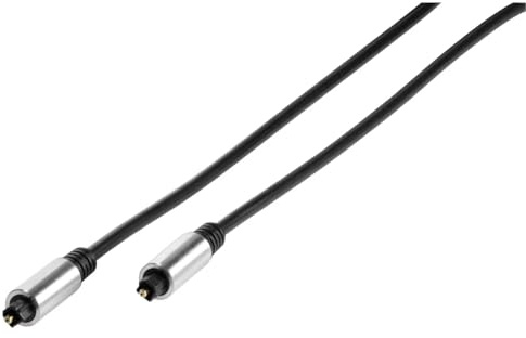 Vivanco 41827 Glasfaserkabel, 3 m, ODT TOSLINK, Schwarz – Glasfaserkabel (3 m, ODT, TOSLINK, Toslink, Stecker/Stecker, schwarz)