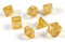 shibby 7 polyedrische Glitzer Würfel für Rollen- und Tabletopspiele in Gold mit Beutel